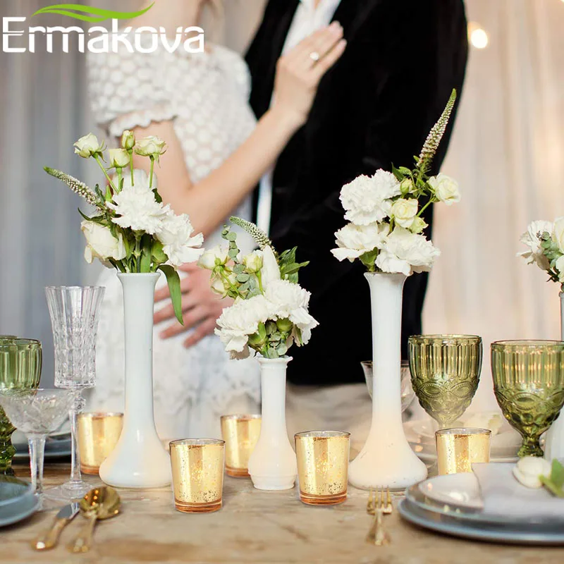 ERMAKOVA 6/12 шт. подсвечник для свечей из меркуриного стекла подсвечник для свадебных вечеринок, отеля, кафе, бара, украшения для дома