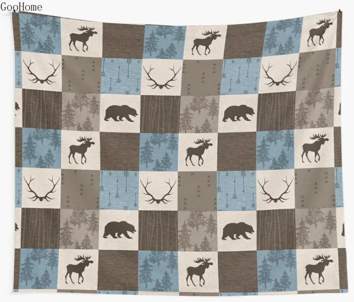 

Голубой, коричневый и бежевый настенный гобелен, пляжное полотенце из полиэстера, одеяло для йоги