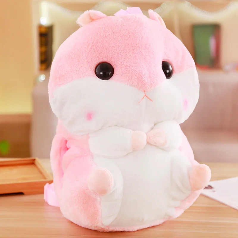 Pink Игрушки для девочек куклы кукла Плюшевый Рюкзак реальной жизни милый хомячок Многофункциональный туриста школы животных сумки Мягкая сумка детей игрушки для детей девочек QB201 - Цвет: Pink