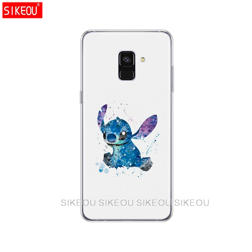 Silicone phone case cover for Samsung Galaxy A8 2018 A3 A310 A5 A510 A7 2016 2017 cute cartoon Lilo Stitch |