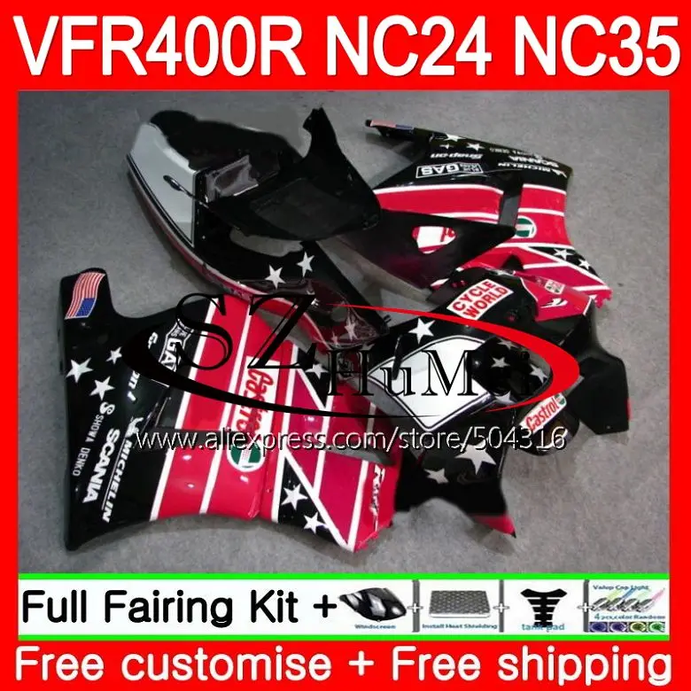 

RVF400R для HONDA VFR400 R RR NC24 VFR400R 87 88 94 95 96 125SH.12 NC35 V4 VFR 400R 1987 1988 1994 1995 1996 обтекатель сине-красный