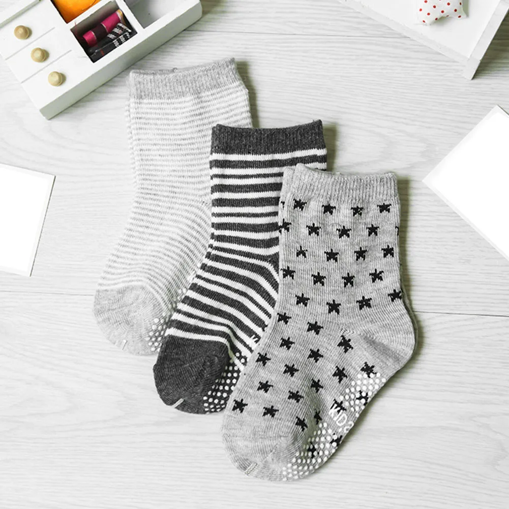 Новые детские носки милые хлопковые в полоску со звездами для мальчиков и