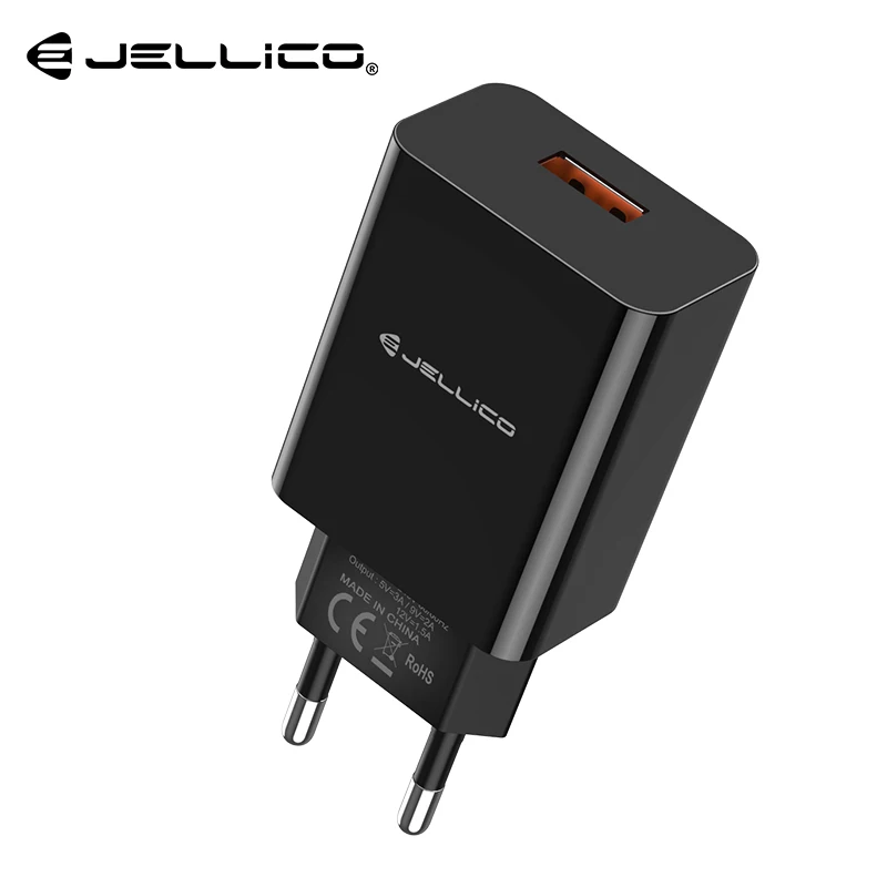 Jellico USB зарядное устройство 18 Вт Быстрая зарядка 3,0 зарядное устройство для мобильного телефона для iPhone быстрая QC 3,0 зарядное устройство для huawei samsung Galaxy S9+ S10 - Тип штекера: Black