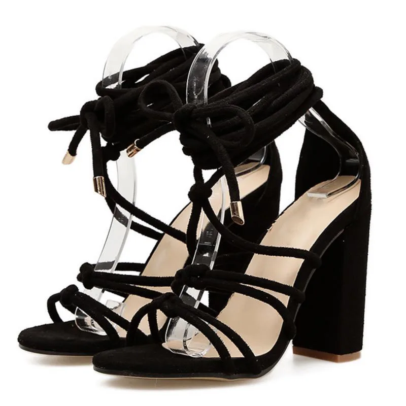 RIZABINA/классические женские сандалии гладиаторы на высоком каблуке Модные