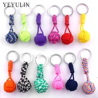 new design paracord keychain lanyard fist knot high strength parachute cord self defense emergency survival tool key ring