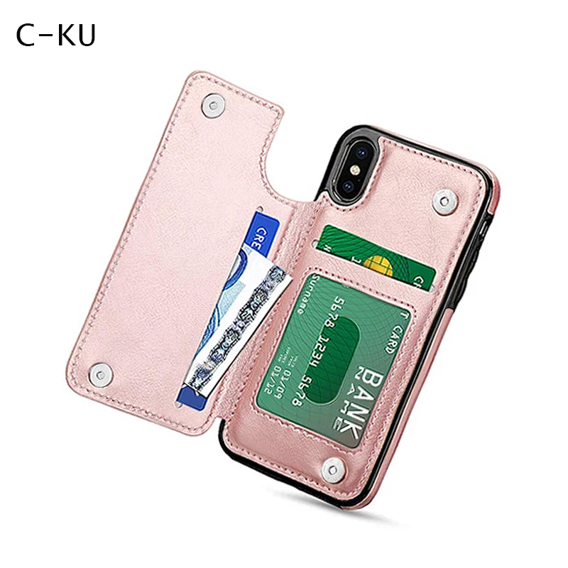 Ретро Кожаный чехол для телефона Apple Iphone X XS XR 10 Роскошные мульти держатели карт