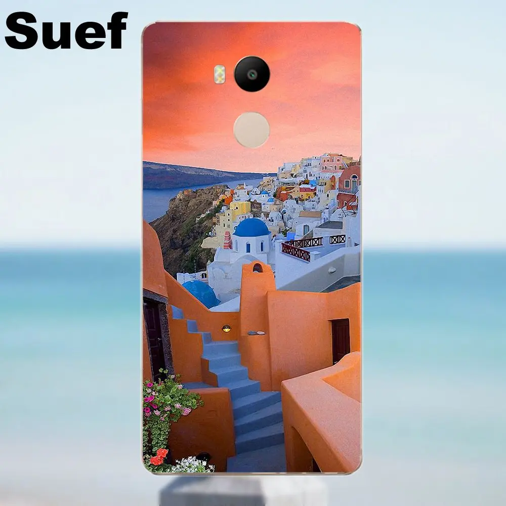 Suef Греция Санторини море для Xiaomi Redmi 4 3 3S Pro Mi3 Mi4 Mi4i Mi4C Mi5 Mi5S Mi Max Note 2 Мягкий ТПУ