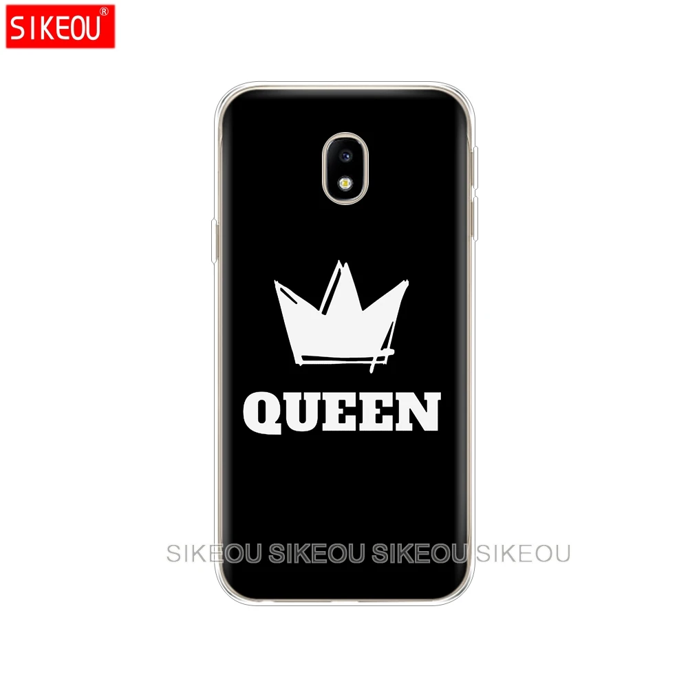 Силиконовый чехол для телефона Samsung Galaxy J3 J5 J7 2017 J330 J530 J730 PRO j2 2018 king queen couple|Бамперы| |