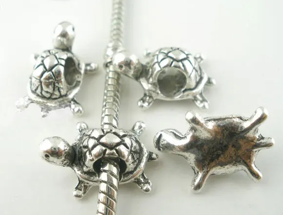 DoreenBeads 20 шт серебряный цвет Черепаха Подвески Бусины Подходят Европейский Шарм
