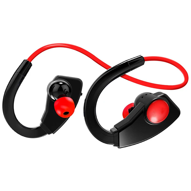 Красный Спортивные Bluetooth наушники с 8 Гб MP3 плеер FM радио беспроводная гарнитура водонепроницаемые bluetooth наушники музыкальный плеер wlakman mic - Цвет: Красный