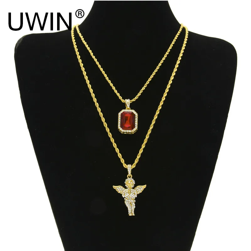 Мужские украшения UWIN набор украшений в стиле хип хоп микро квадратные кристаллы