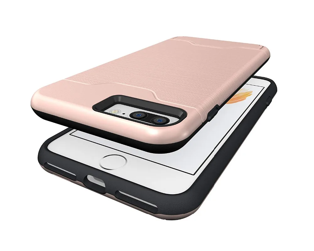 Hard card Case For iphone 7Plus 8 X Brushed Armor Silicone Rubber Phone Samsung Galaxy S8plus S9 Cover Back Capa |