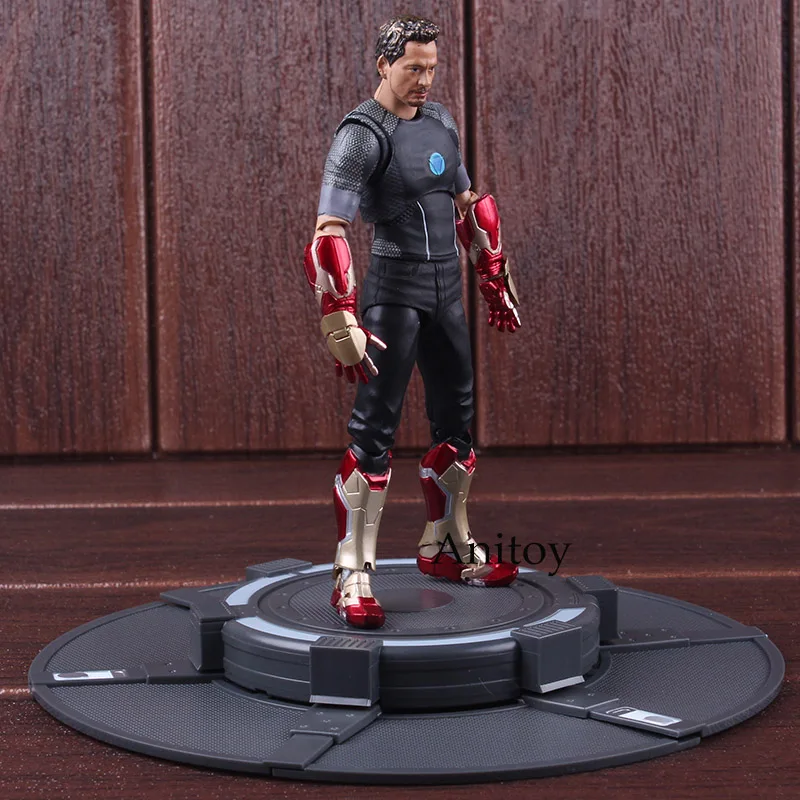 СВЧ Marvel Железный человек Тони Старк с мощной сцены Тони ПВХ Железный человек фигурка Коллекционная модель игрушки