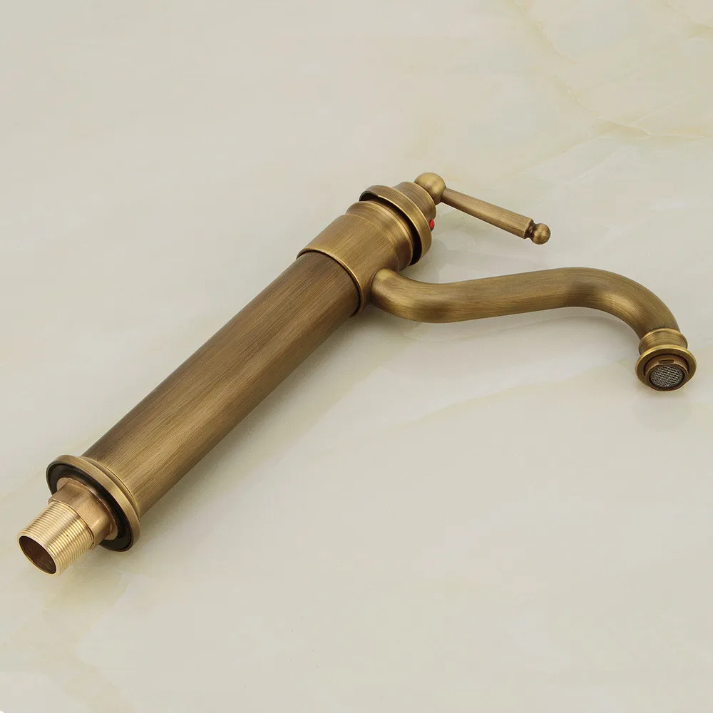 Античная Твердая латунь бассейна кран Ванная комната на бортике раковины краны