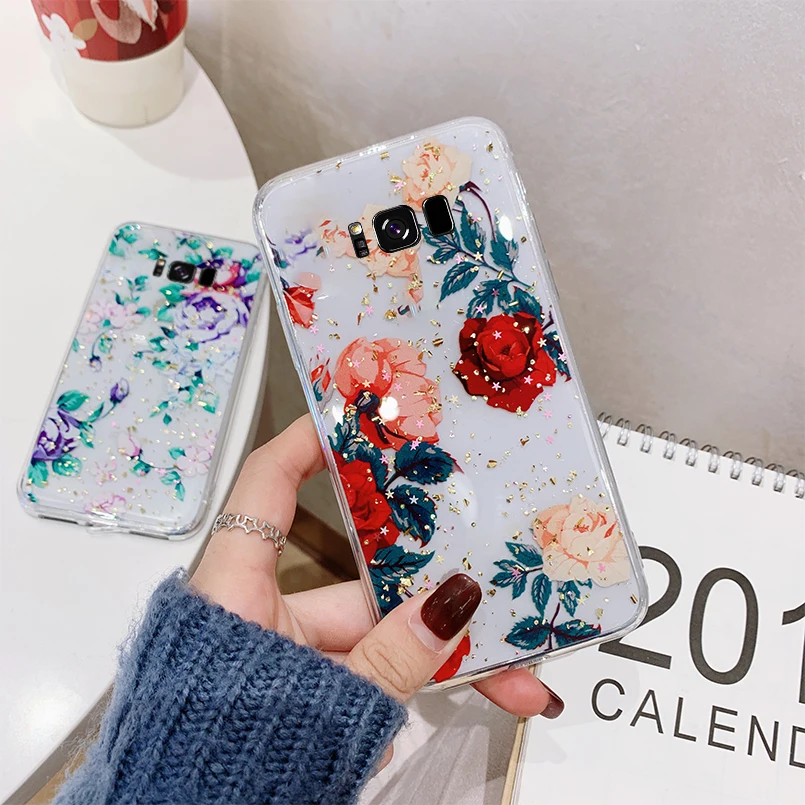 Роскошный цветочный чехол для телефона samsung Galaxy S10 S9 S8 Plus A7 2018 Note 9 8 |