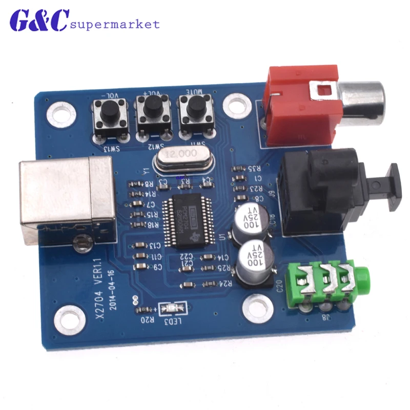 PCM2704 USB DAC мощность волоконно оптический коаксиальный аналог выход для Raspberry Pi