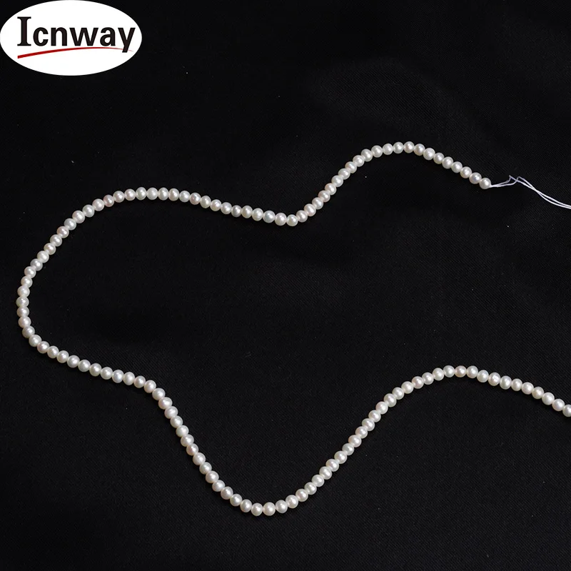 

Natural AAA Freshwater Pearl white 3-4mm round For Jewelry Making 15inches DIY necklace bracelet earring FreeShipping Wholesale