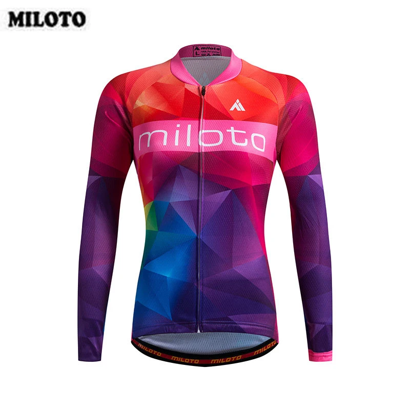 Женская велосипедная футболка MILOTO Pro с длинным рукавом велосипедные рубашки Ropa