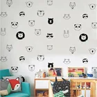 Голова льва, голова тигра, голова медведя, лиса, ПВХ, виниловая настенная наклейка, декор для детской комнаты, домашний декор, Настенная Наклейка