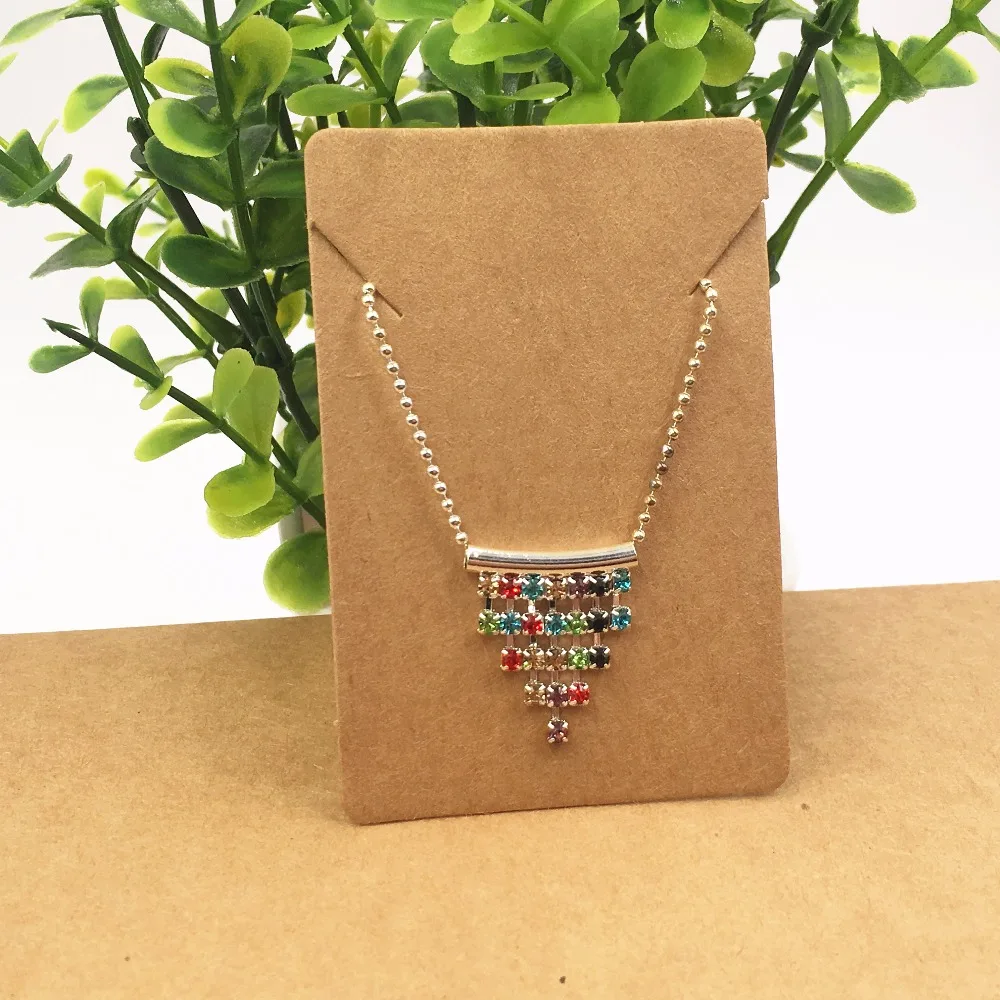 200 шт. крафт карт для ожерелья + OPPBags бумажные ювелирные карты винтажная