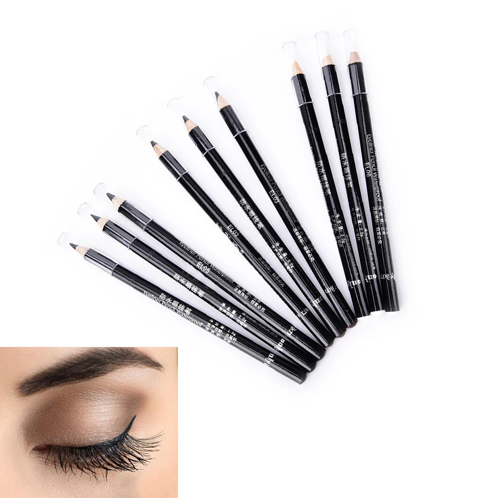 3Pcs Waterproof Eye Liner Black Eyeliner Pencil Women Lady Pro and Home Use Makeup Cosmetic Pen