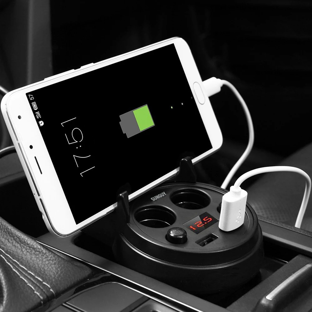 Автомобильное зарядное устройство Unviersal 5 в 3 1 а с двумя usb-портами и адаптером для