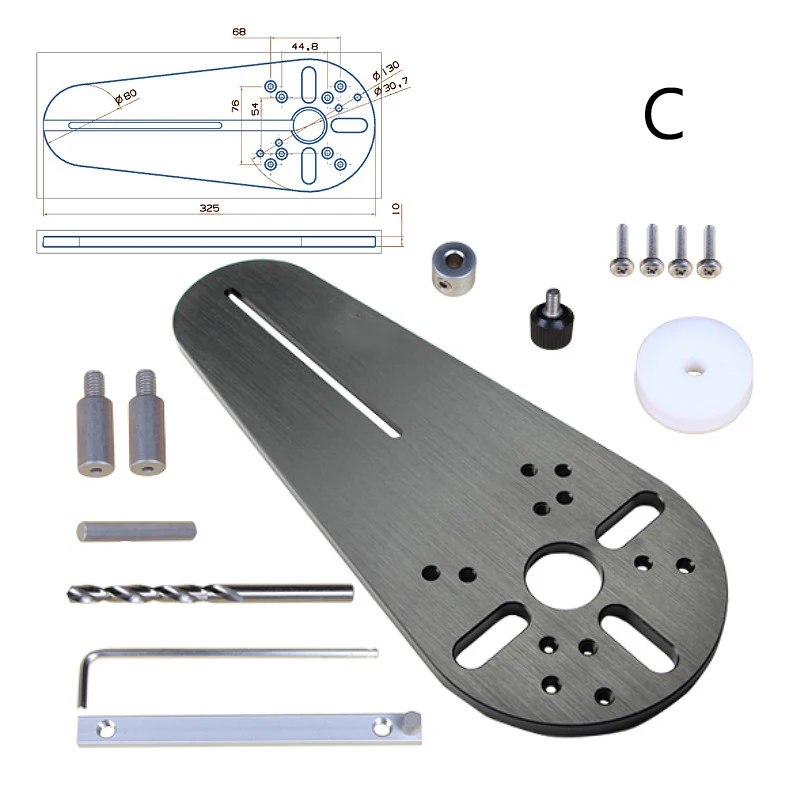 

Free Shipping Circle Cutting Jig for Electric Hand Trimmer Wood Router Woodworking Milling Circle Milling Groove Hand Tools F061