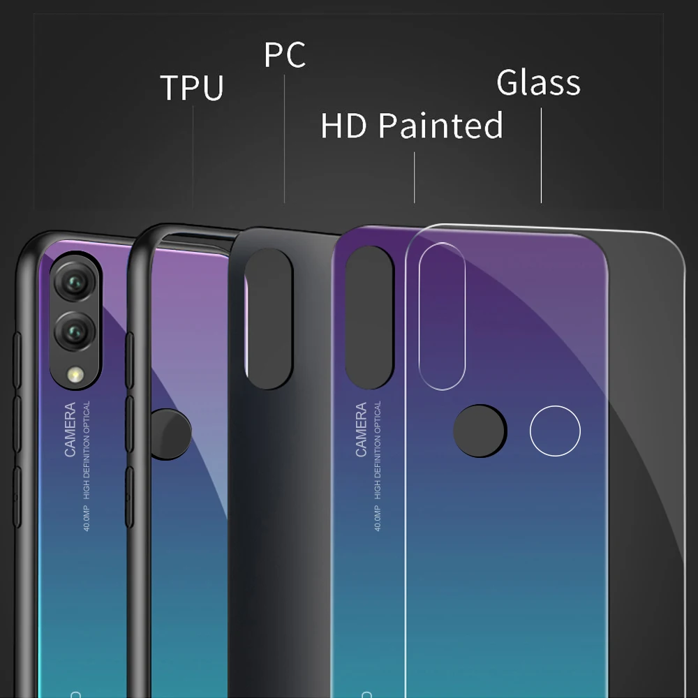 Чехол из градиентного стекла для honor 10 9 lite 8 8x чехол hawawi honer light bumper copue 8x8 x shell honor10 |