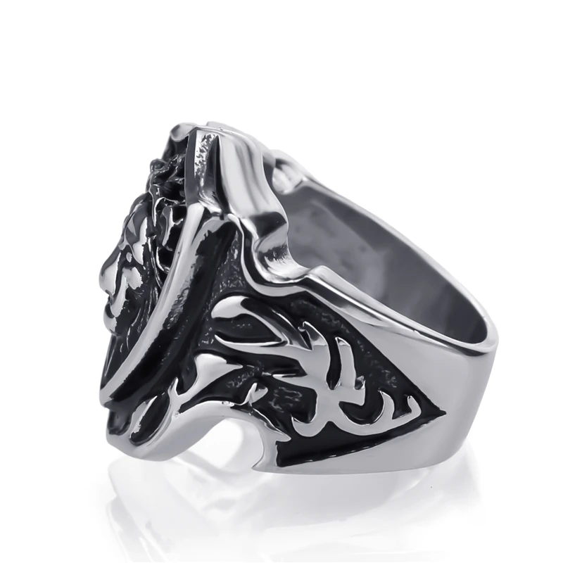 Elfasio мужские Обувь для мальчиков Silver King Lion рыцарь знак Нержавеющая сталь Байкер