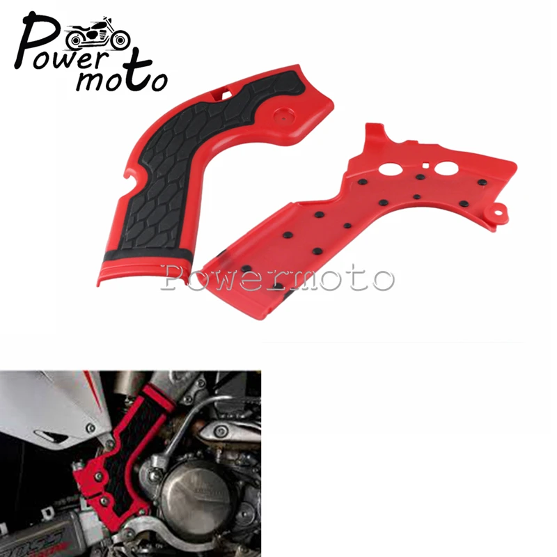 

Motorcycle Red/White Plastic Frame Guard Cover Frameguards Motocross Dirt Bike For Honda CRF250R CRF450R CRF 250 450 R 2013-2016