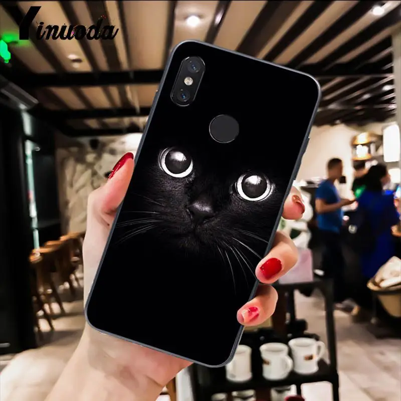 Yinuoda Симпатичный черный глаз кошки DIY Роскошный чехол для телефона Xiaomi Redm4X 6A 5A 7A