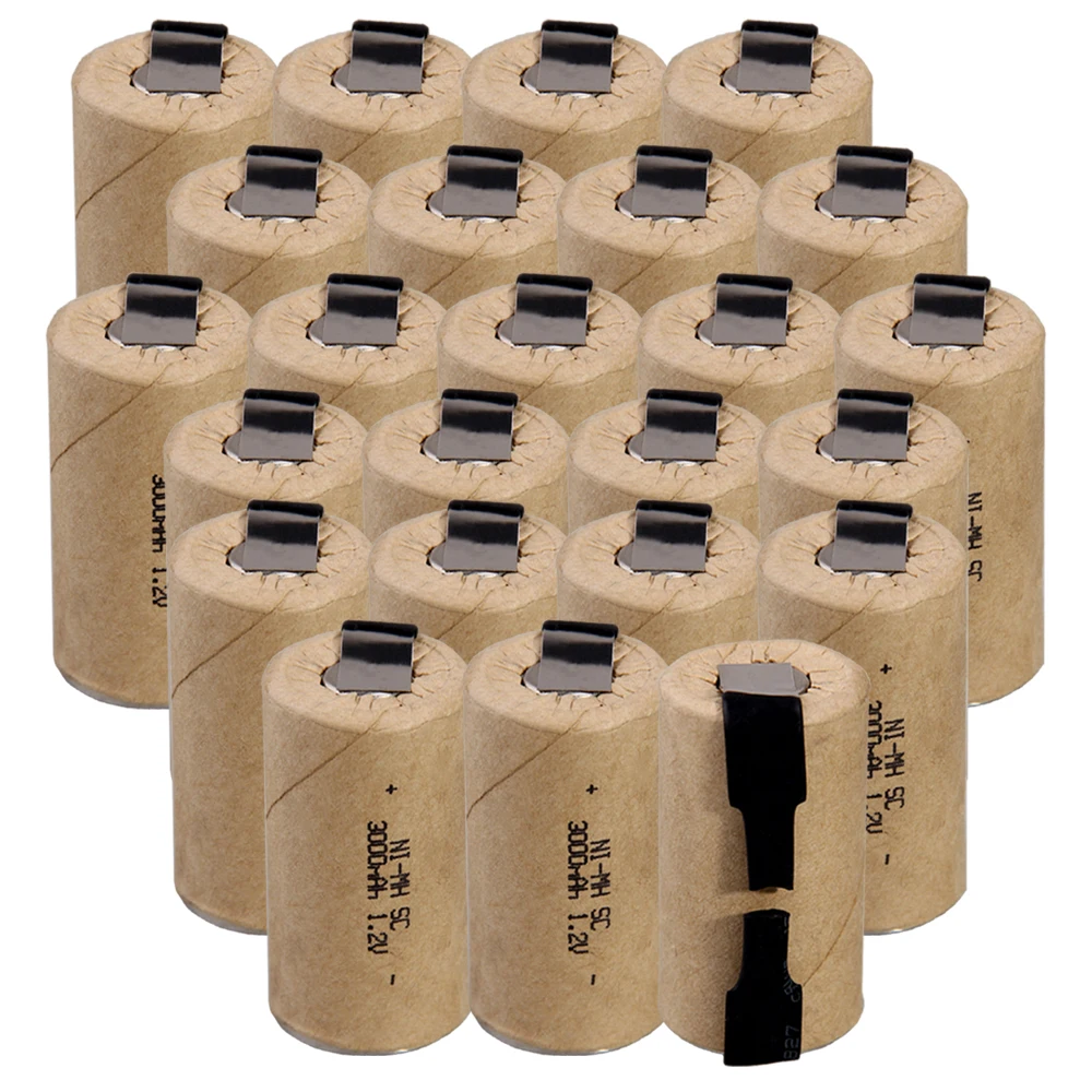 Самая низкая цена 24 шт SC батарея 1 2 v батареи перезаряжаемые 3000mAh nimh для