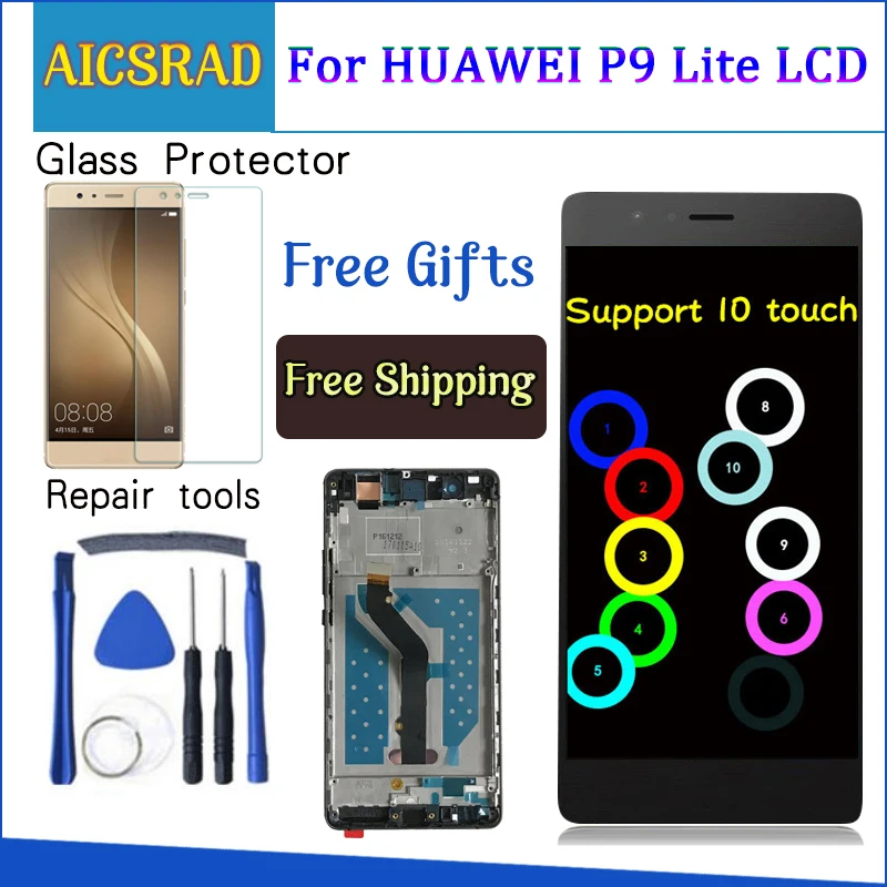 Для Huawei P9 Lite VNS-L21 VNS-L22 VNS-L23 VNS-L31 VNS-L53 LCD дисплей + сенсорный экран дигитайзер в сборе