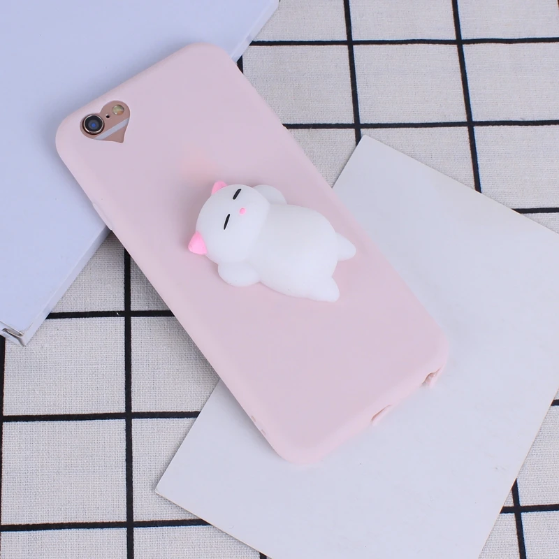Phone Case for iPhone 6 6S 3D Cute Soft Silicone Squishy Cat Fundas 7 plus 5 5S SE Cover Animal Coque |