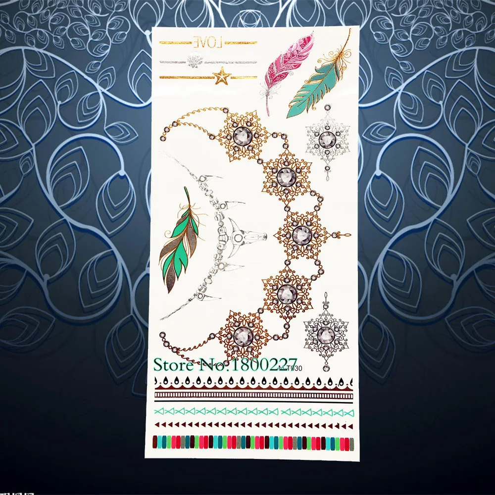 1 шт. Ослепительная боди арт вспышка металлическая Татуировка хна женское