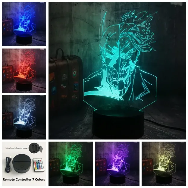 Controller 7 Color Лига Справедливости два лица Бэтмен клоун Джокер DC Hero 3D RGB светодиодный ночной Светильник USB настольные вечерние лампы домашний декор Детская игрушка Рождественский подарок - Испускаемый цвет: Controller 7 Color