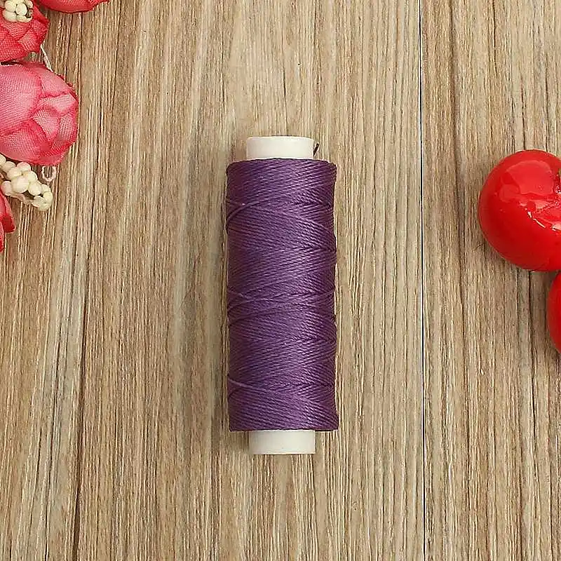 Purple Прочный 50 метров 0,45 мм кожаный шнур для шитья вощеная нить для DIY инструмент для рукоделия ручная строчка многоцветная нить для шитья - Цвет: Purple