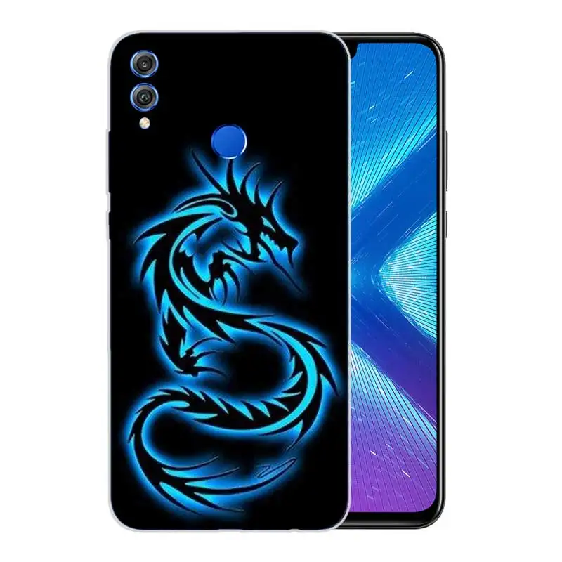 Красивый рисунок дракона матовый мягкий с рисунком из ТПУ чехол для Huawei Honor V20 8X 7 8