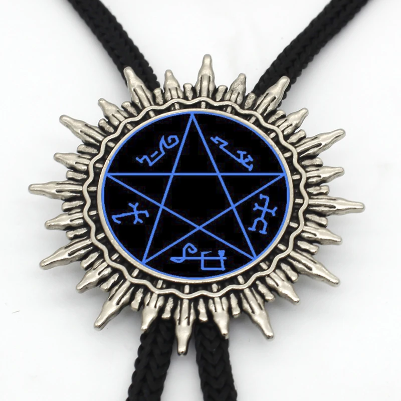 BOLO-008 Новое поступление Сверхъестественное Devils Trap Western Bolo Tie стимпанк стеклянный купол Devil's Trap шейный галстук ювелирные изделия для женщин и мужчин