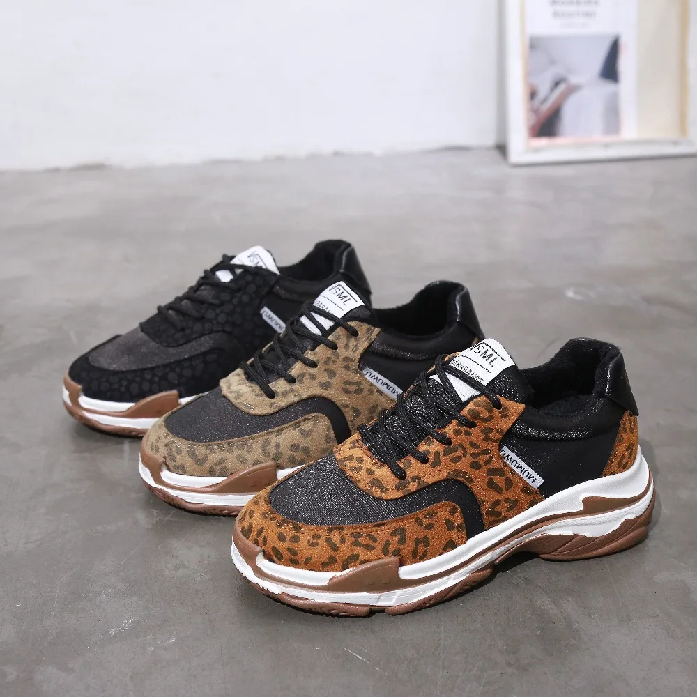 Baideng новые женские кроссовки леопардовые для женщин легкие chaussures femme спортивные