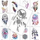 Временные татуировки в стиле Фэнтези, Ловец снов, наклейка, черная бабочка, искусственные водонепроницаемые татуировки для мужчин, женские боди-арт, тату-бумага