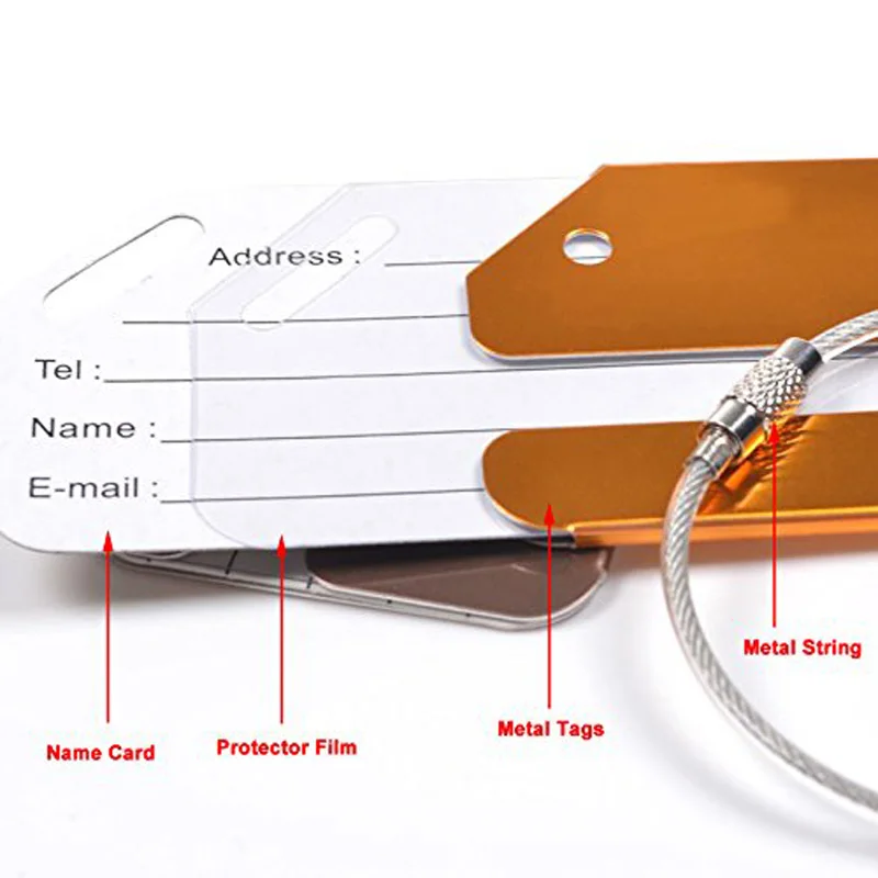 Металлическая багажная бирка адрес Имя держатель безопасности ID этикетка