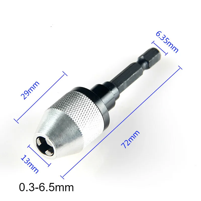 6.35 0.3-6.5mm White 1 шт. 0,3-8 мм 6,35 мм быстросменный сверло с шестигранным хвостовиком адаптер конвертер инструмент - Цвет: 6.35 0.3-6.5mm White