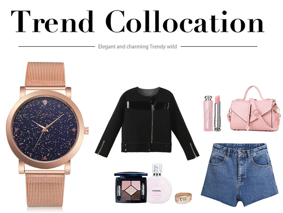 Women Dress Watches Rose Gold Stainless Steel Lvpai Brand Fashion Ladies Wristwatch Creative Quartz Clock Luxury Watches D35