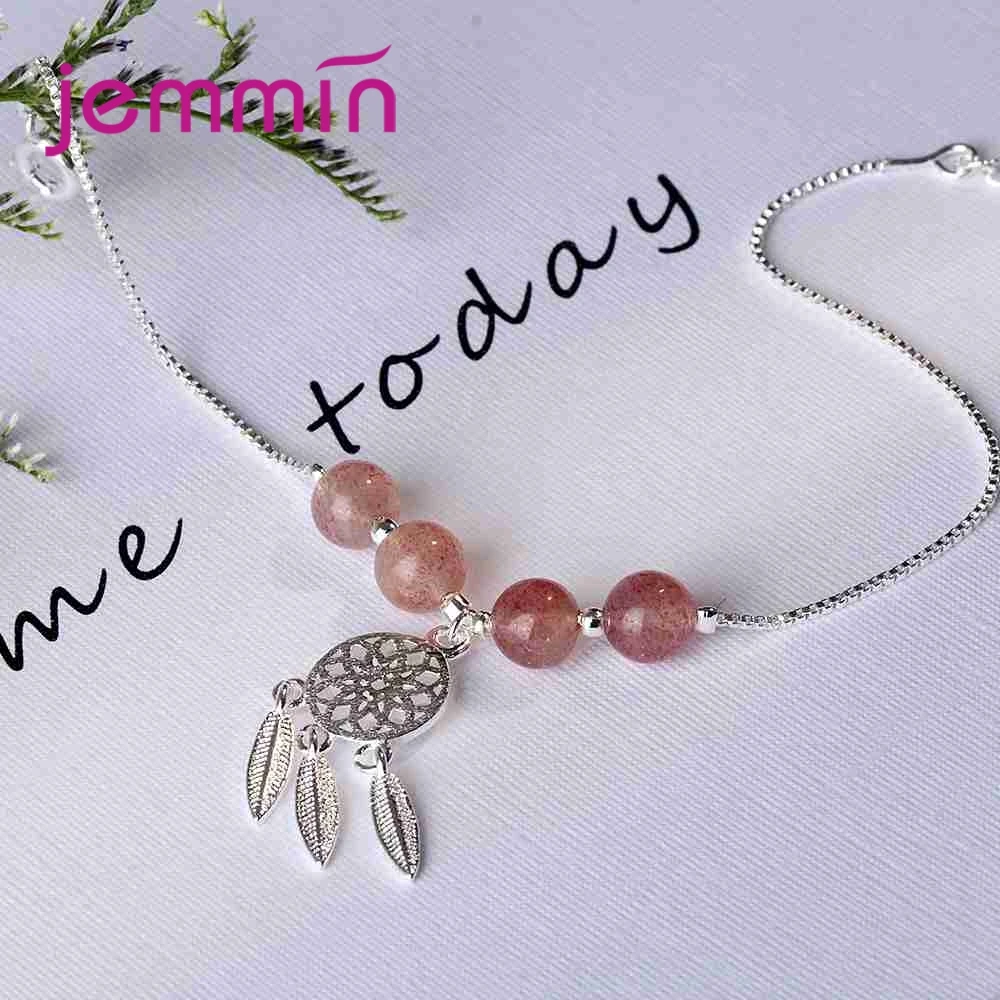 New Arrival 925 Sterling Silver Geometric Pattern Bracelet With Pink Round Crystal Ball Women High Quality Holiday Gift | Украшения и
