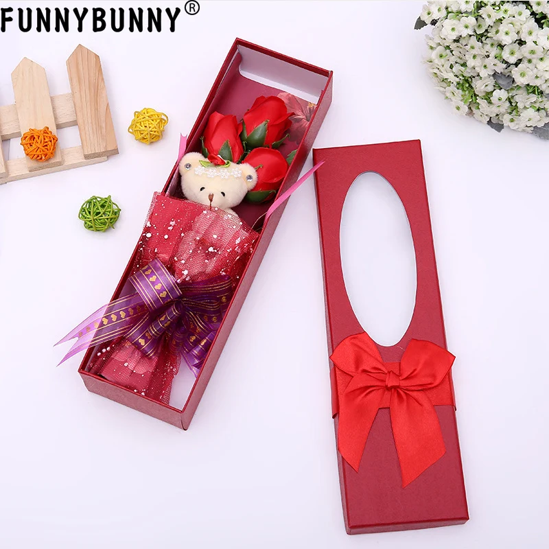 FUNNYBUNNY I Love You Голубой букет с цветами ароматизированные мыльные розы милый