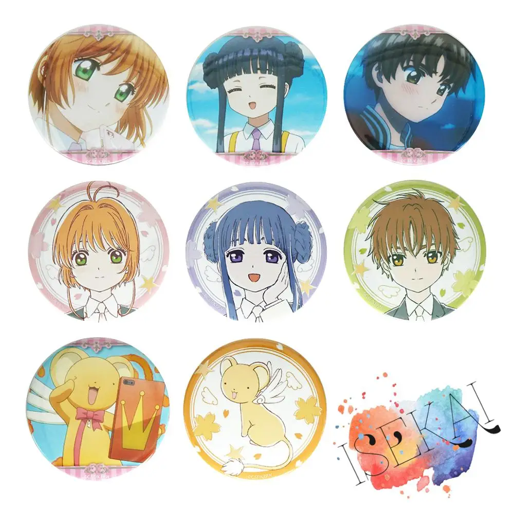Cardcaptor Сакура значок Аниме Kinomoto Tomoyo Daidouji Syaoran Li Cerberus керосин милый металлический