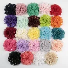 Заколки для волос NISHINE 10 см шифоновые, большие зажимы для волос с цветами, тканевые аксессуары для волос в золотистый горошек, 30 шт.