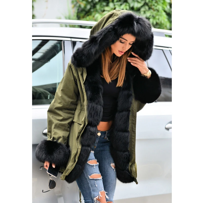 CKMORLS новая парка из натурального меха Зимняя Толстая теплая Женская куртка с
