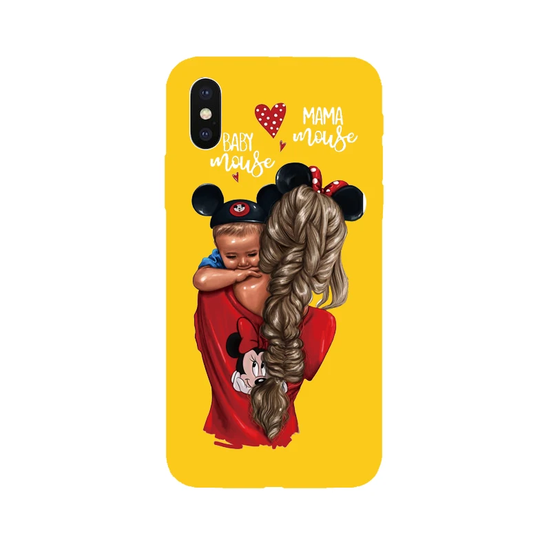 Красный желтый розовый чехол для телефона из ТПУ iPhone 5 5S SE 7 8 6 6s Plus X Xs XR XS Max матери и